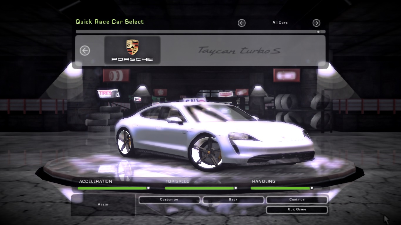 Need For Speed Underground 2 Porsche Taycan (9J1) Turbo S