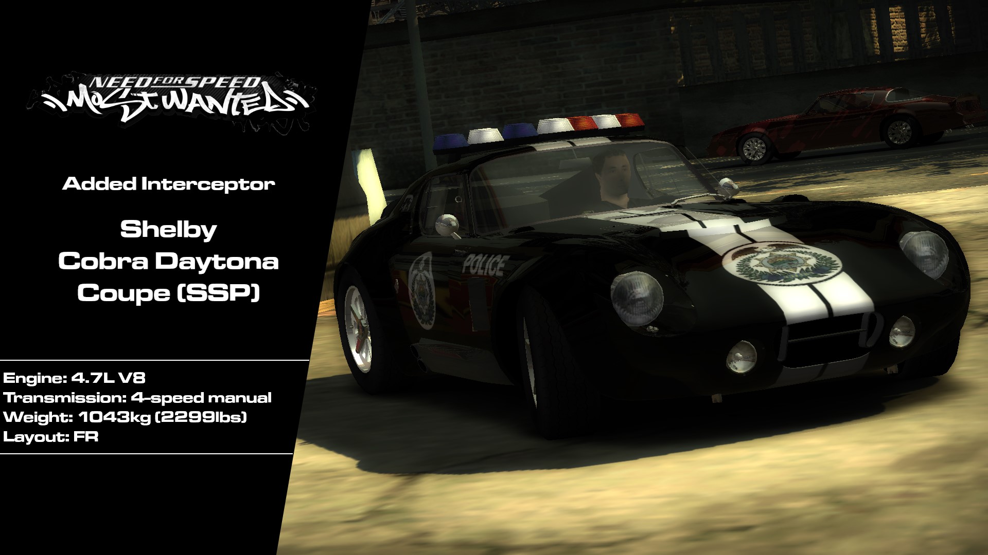 Need For Speed Most Wanted Shelby Cobra Daytona Coupe (SSP) (Addon)