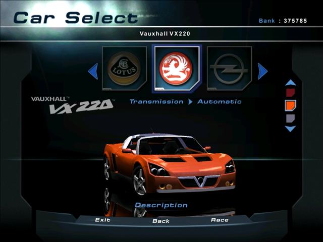 Need For Speed Hot Pursuit 2 Vauxhall orange devil VX220